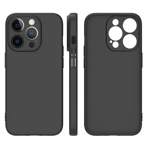 Luxury Black TPU Matte Phone Case For iPhone 17 Pro Max 17 Air Back Cover For iPhone 16 15 14 13 12 11 Pro Max Mini Soft Case 10 best sales cover for qmobile - №10