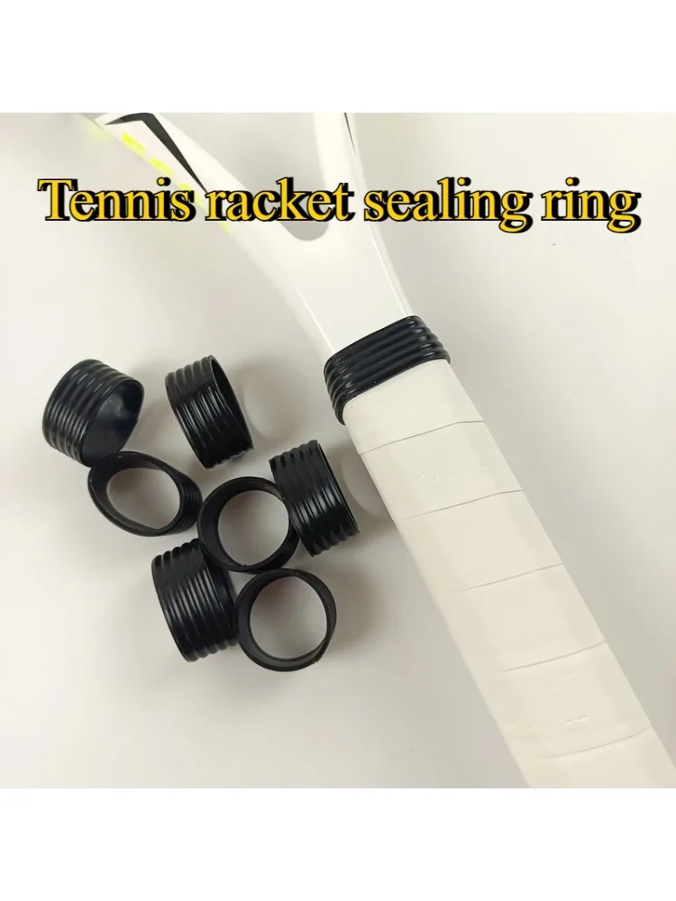 4 pièces raquette de tennis raquette de badminton poignée poignée en caoutchouc petit paquet anneau absorbant sueur ceinture étanchéité fixation anneau en caoutchouc