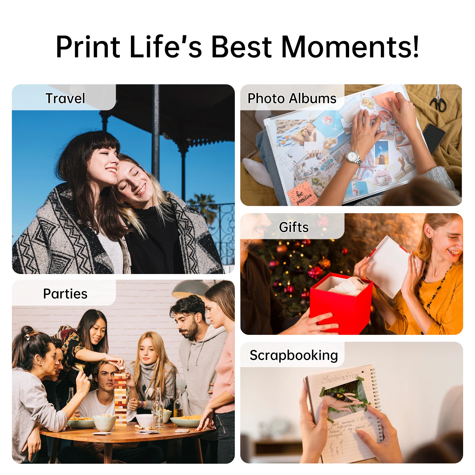 HPRT Z2 インスタント カメラ ステップ インスタント フォト プリンター - Zink 2x3 インチ、AR ビデオ印刷をサポート - カーキ、ヴィンテージ写真スタイル