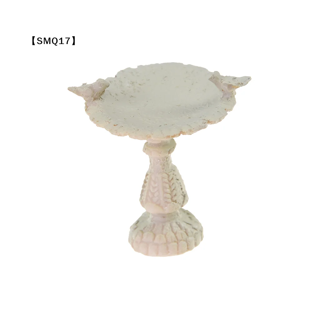 Muebles de jardín en miniatura para casa de muñecas 1:12, decoración de fuente para baño de pájaros de resina【SMQ】