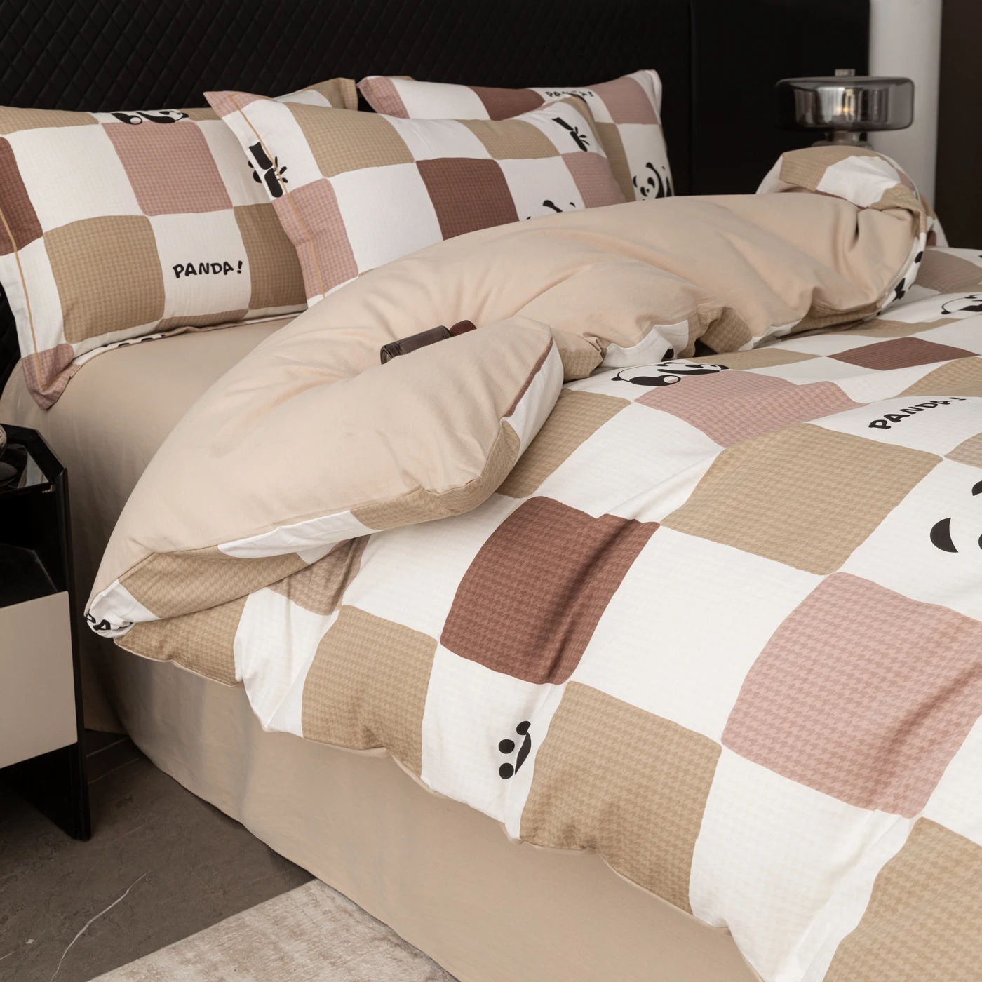 100%Cotton Brushed Comforter Cover Cute Checkered Duvet Cover for Kids housse de couettes Single/Queen/King Size parure de lit