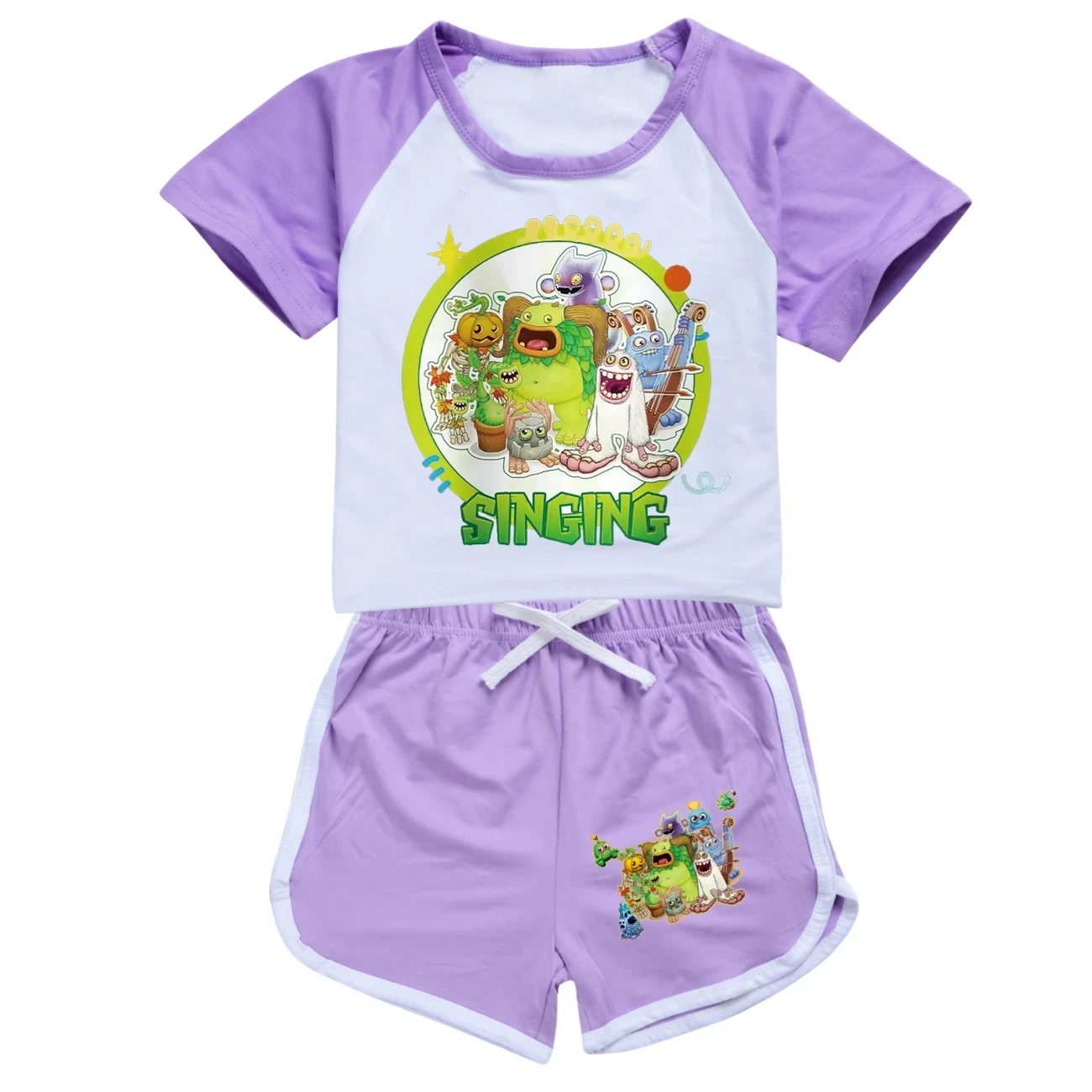 MY SINGING MONSTERS TShirt Teenager Boys Nightwear Kids 2024 Summer Pajama Sets Baby Girls Short Sleeve T-shirts Shorts 2pcs Set