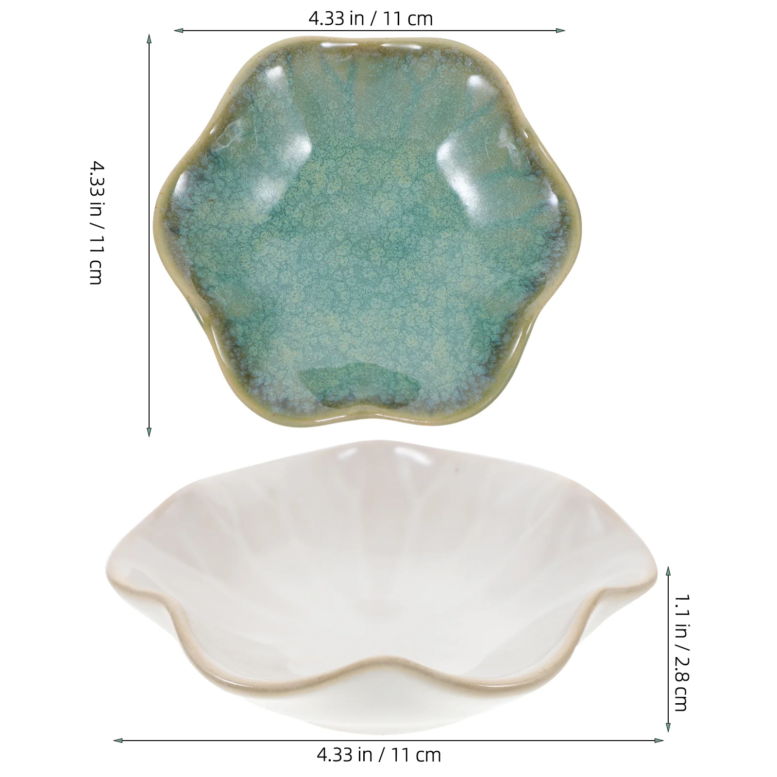 

2Pcs Ceramic Dipping Bowls Colorful Seasoning Containers for Sauces Snacks Appetizers Hot Pot Bbq Gifts Dipping Dishes