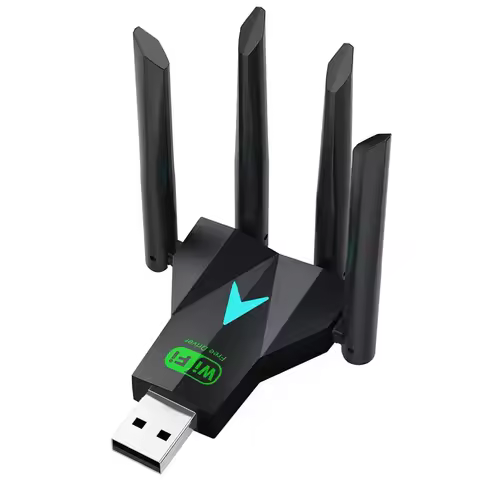 1Pc 1300Mbps USB WiFi USB Adapter Dual Band 2.4G/5Ghz Wi-Fi Dongle 4 Antenna Wireless Receiver For PC/Laptop Driver Free