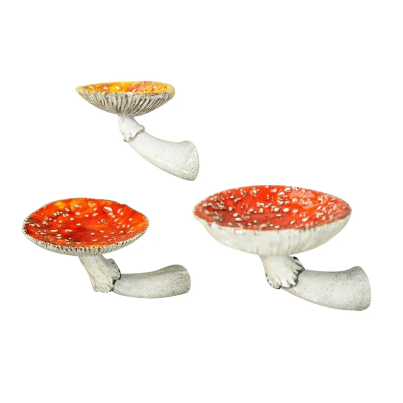 Mushroom Hanging Shelf Whimsical Floating Shelves Wall Mounted Rustic Resin Crafts Wall Decoration Floating Shelf X3UC