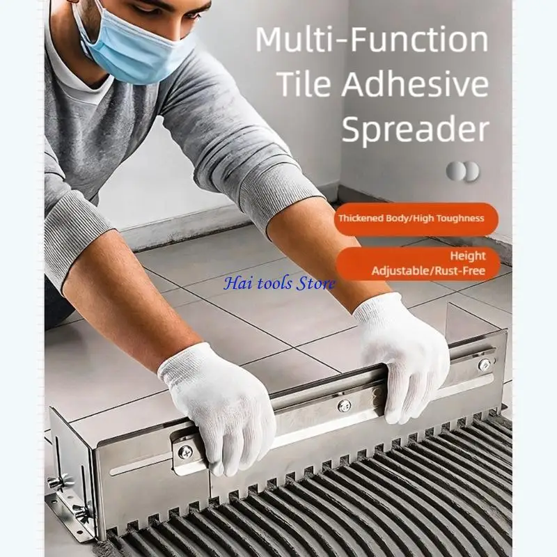 

X37E Скребки для плитки с квадратным вырезом, 12 мм, регулируемый зубчатый шпатель из нержавеющей стали