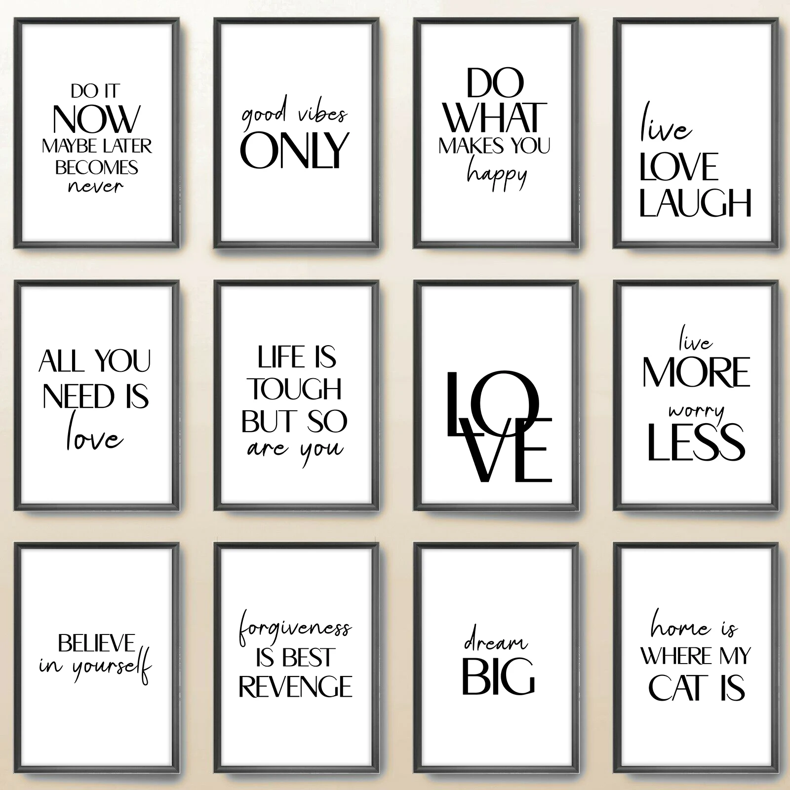 Nordische inspirierende Zitate Poster moderne kursive Vers Wand kunst Leinwand Gemälde Wand
