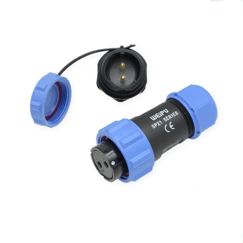 WEIPU SP21 Screw Lock Welding Female Plug Male Socket Panel Mount Waterproof  AC DC Power Connector 2 3 4 5 6 7 8 9 12 15Pin