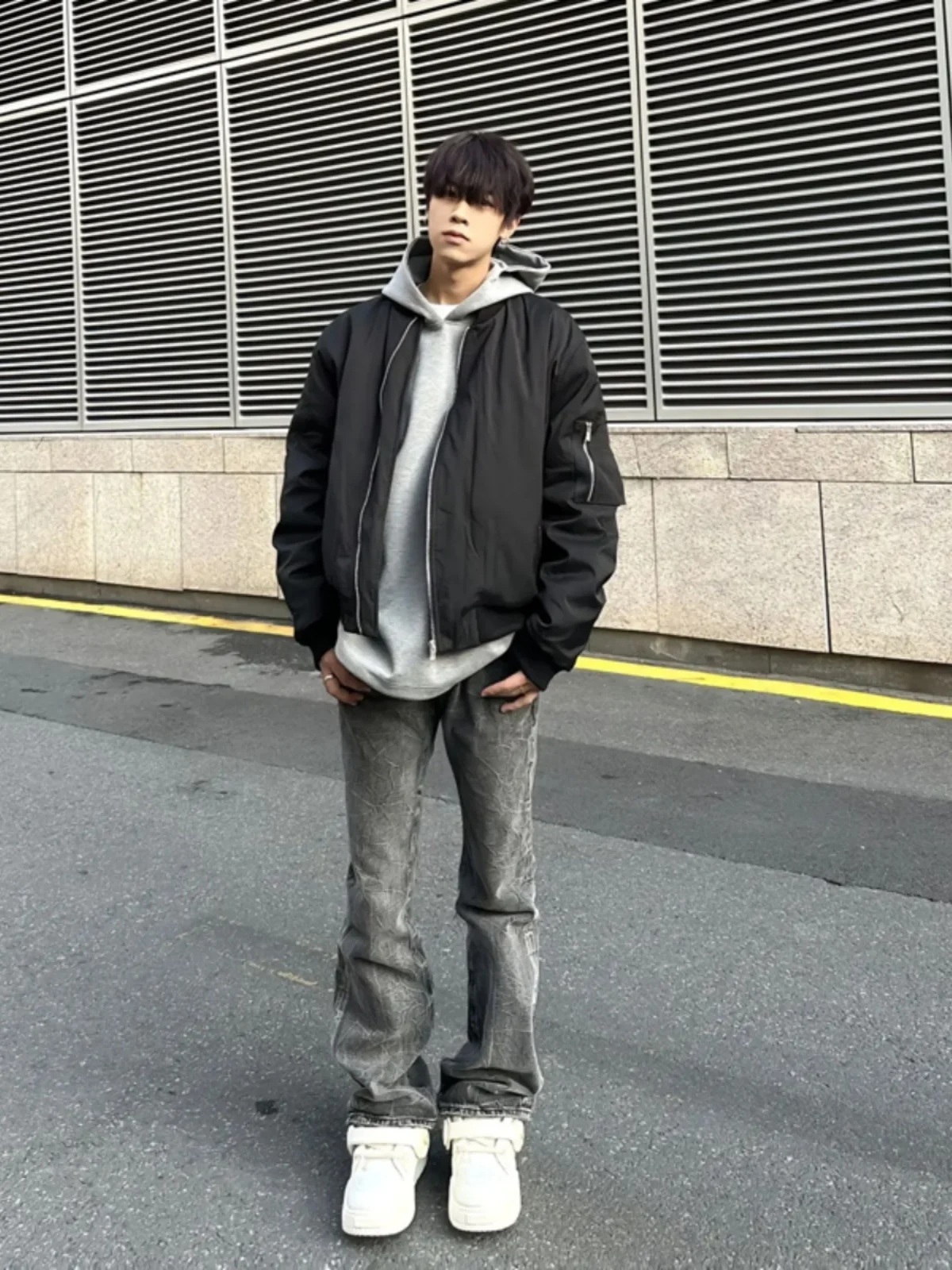 

Ma Pilot Jaet Men's ort American Sle Spring Autumn Bomber Coat Cleanfit Baseball orm Loose Fit Zipper Decoration