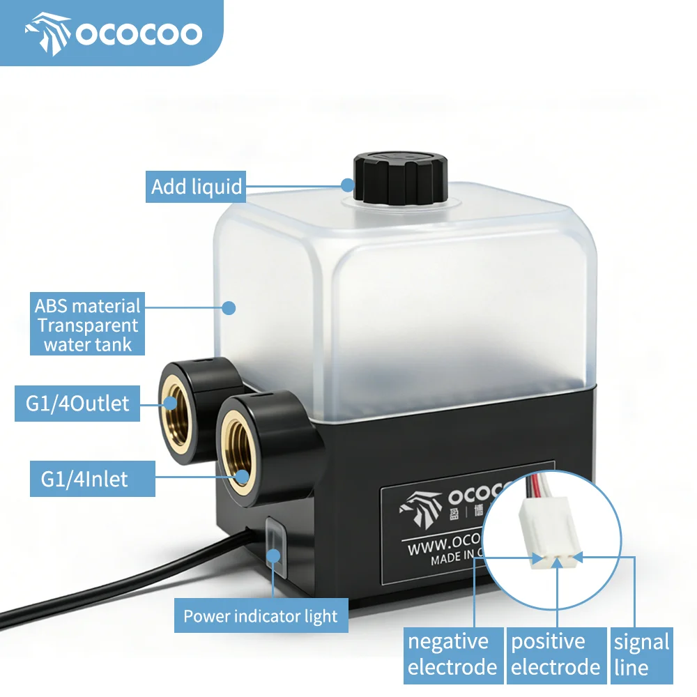 

OCOCOO PC Computer DIY Liquid Cooling System Water Cooling Pump Three-Phase Brushless DC Water Pump G1/4 Thread OC-36A
