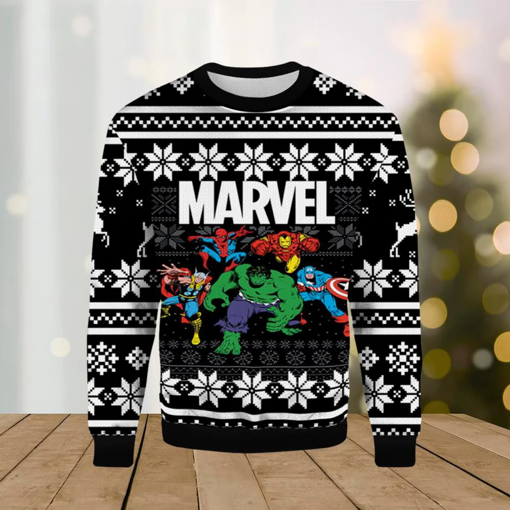 

Disney Avengers Team 3D Printed Men's New Ugly Christmas Pullover Women's Autumn/Winter Outdoor Fashion Party Pullover 2