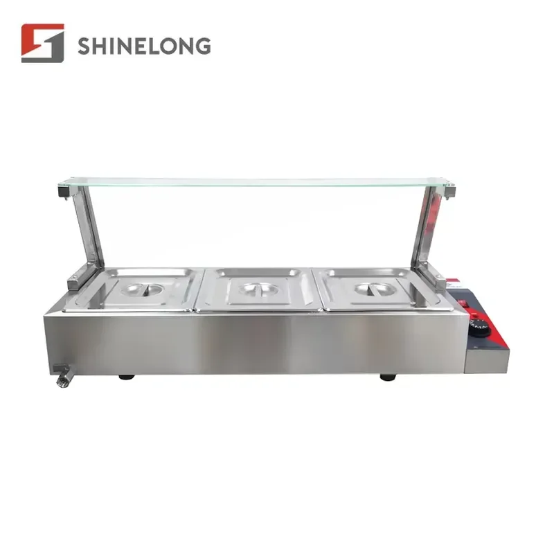 Electric Hot Pot Warmer Stainless Steel Buffet Food Heater Set Deluxe Chafing Dish for Party Catering Kitchen Appliance