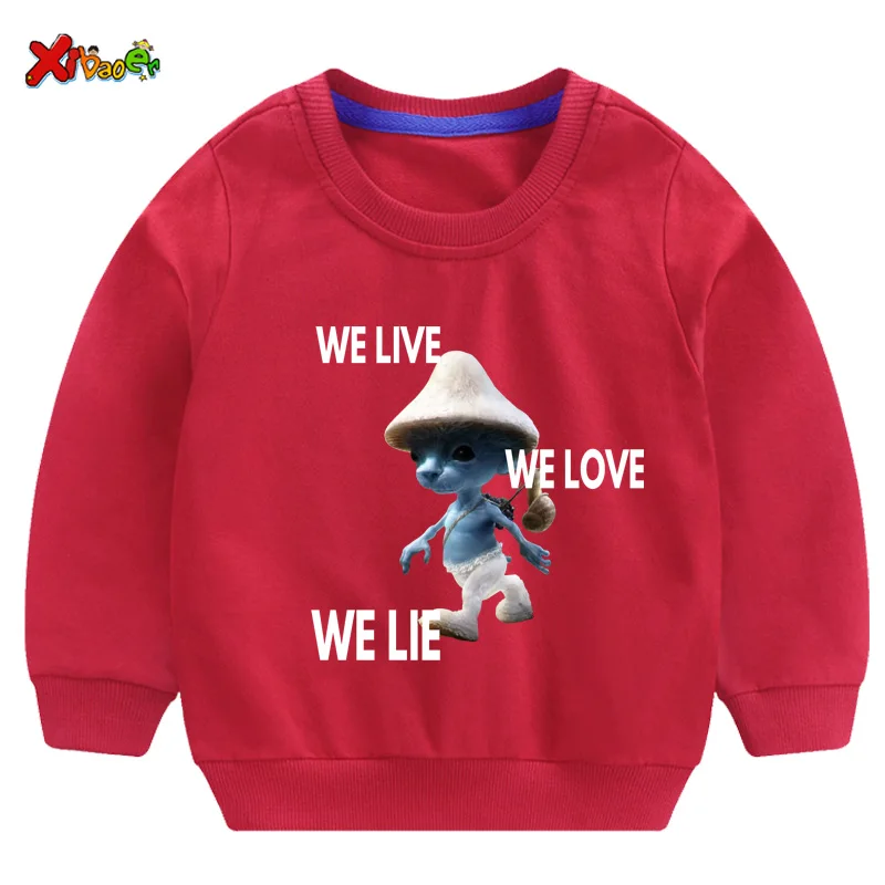 Boys Hoodies Sweatshirts Christmas Baby WE LIVE WE LOVE Clothing Kids Boy Girl Cotton Print Casual Sweatshirts WE LIE Pullover