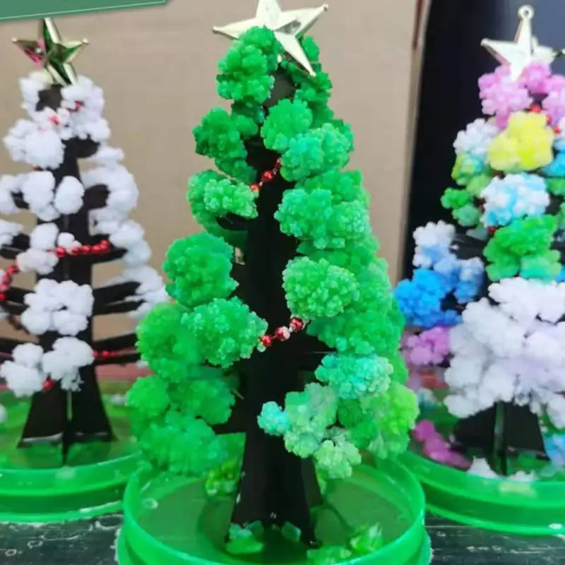 

3pcs Sakura Crystal Growing Tree Paper Colorful DIY Growing Tree Paper for Children Exploring Science Novelty Toys Christmas