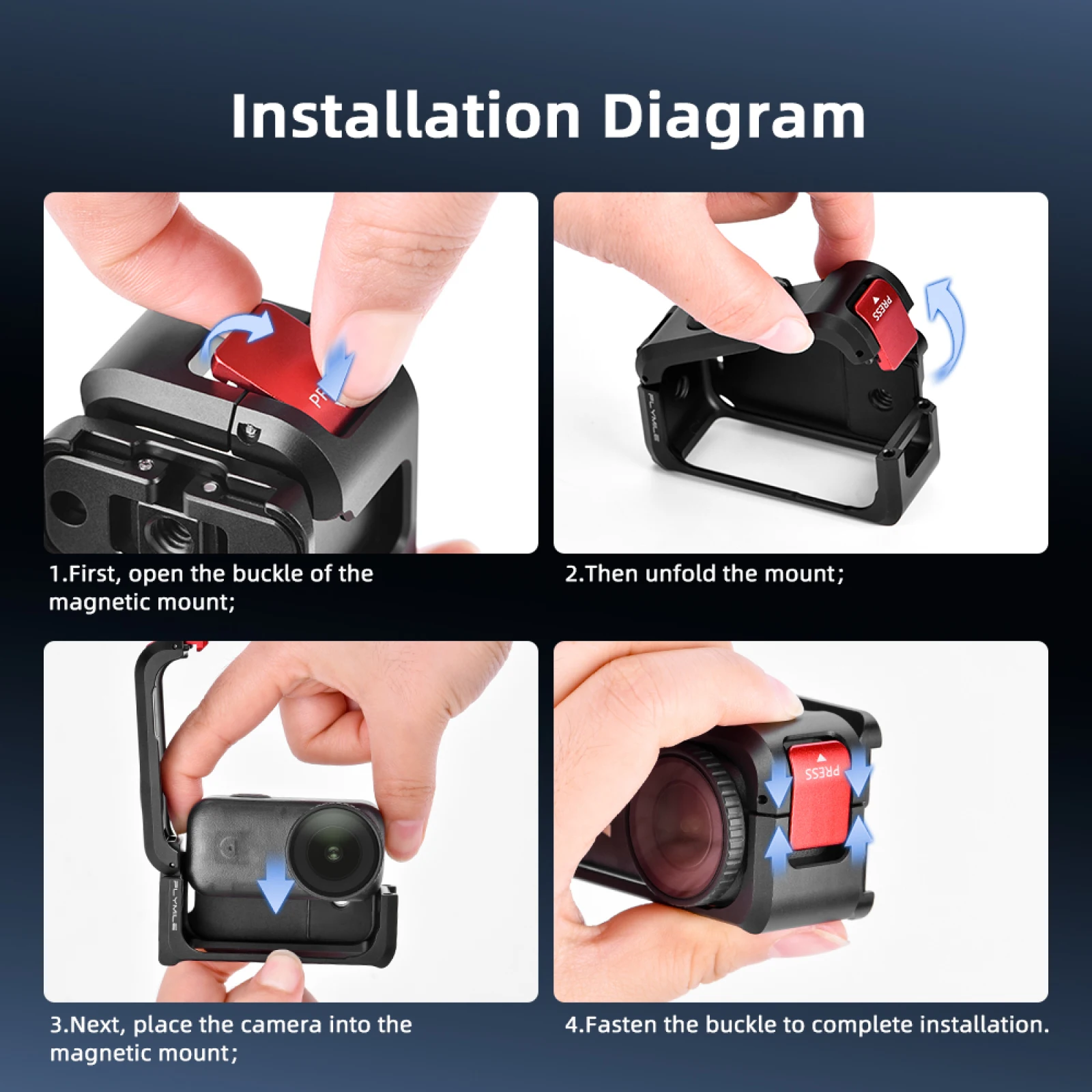 

Metal Cage Frame for DJI Osmo Nano, Magnetic Quick Release Camera Cage Protective Frame Expansion Mount Bracket Accessories