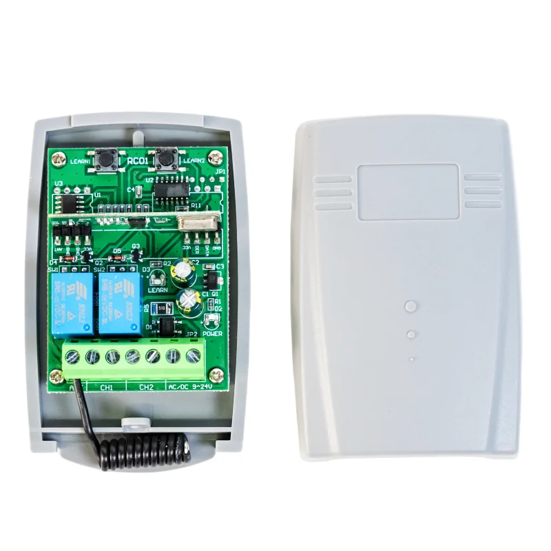 Universal 433.92mhz RF Remote Control Receiver 9V-12V-24V AC/DC Relay 2CH Wireless Control Kit