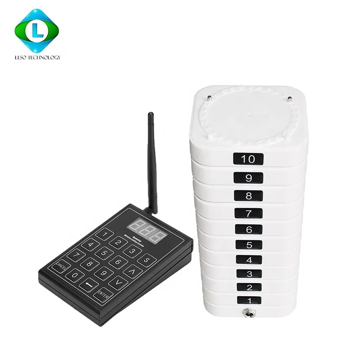 

New Color Restaurant Pager Wireless Calling System Queuing Pagers with 30 Coaster Receivers Guest Paging