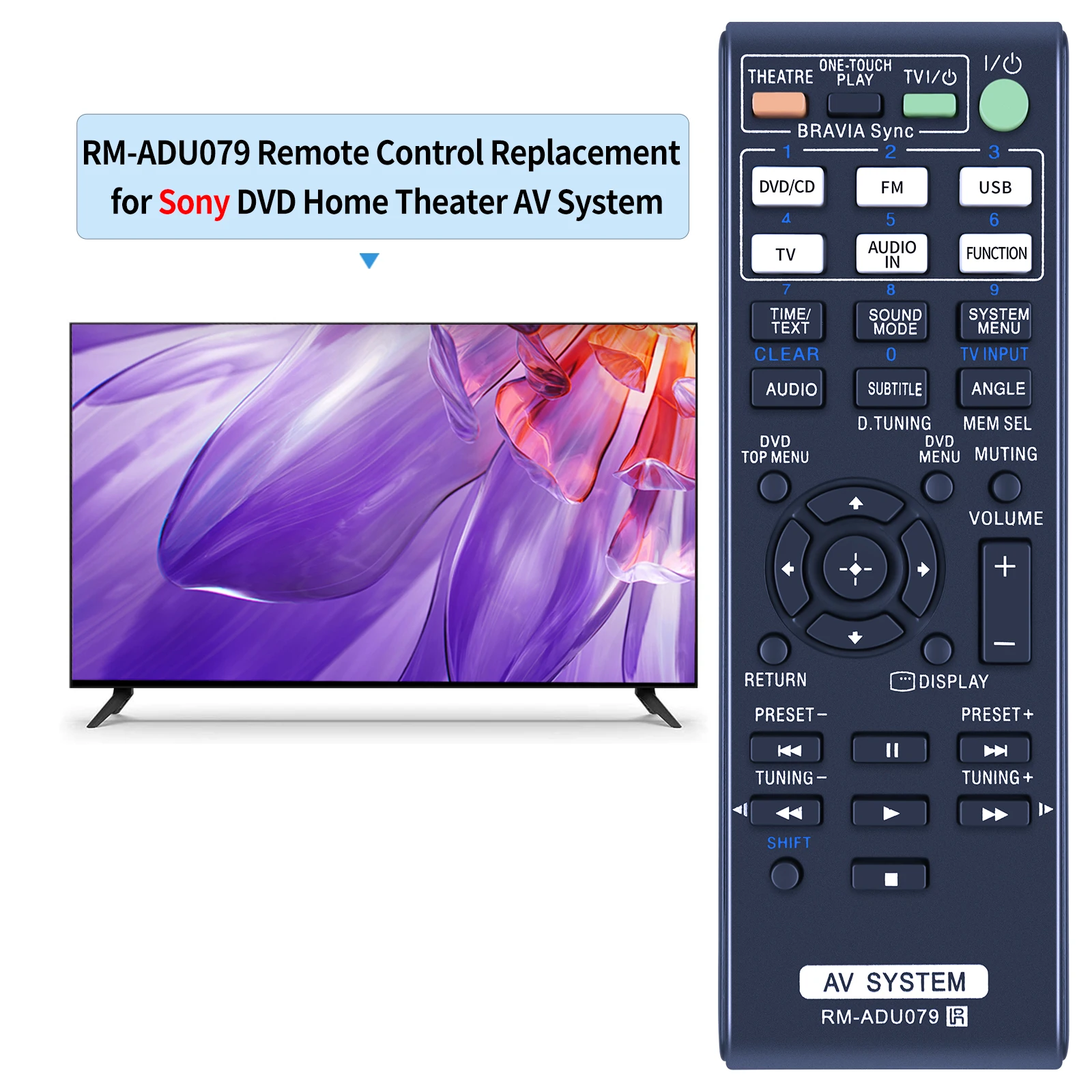 New RM-ADU079 Remote Control for Sony DAV-DZ740 DAV-TZ230 DAV-TZ630 DAV-TZ210 DAV-TZ510 DAV-DZ340 DVD Home System