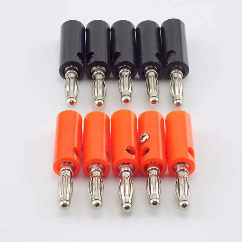 1/10pcs 4mm Banana Plate Plugs Connectors Red And Black Solderless For Audio Speaker Video Musical DIY Adapter C4