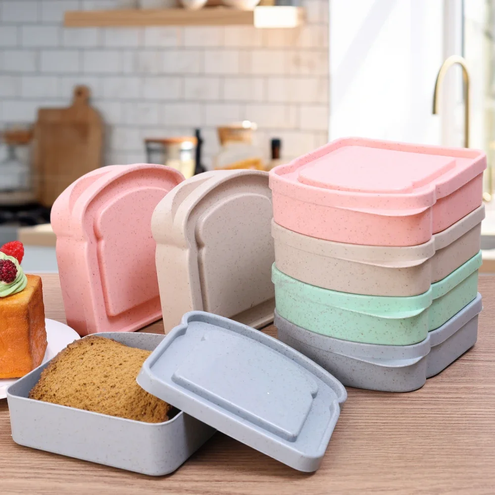 Portable Food Storage Case Sandwich Container Salad Fruits Snack Storage Box with Lid Reusable Microwave Lunch Box Sandwich Case