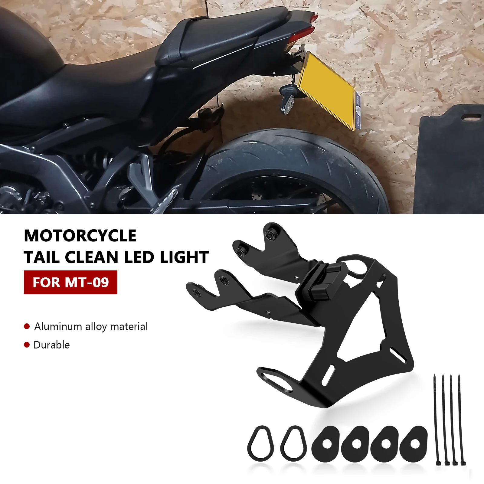 

For Rear Fender MT-09 SP MT09 FZ09 2024 2025 YZF R9 2025 motorcycle Registration Bracket License Plate Holder Frame Tail Tidy