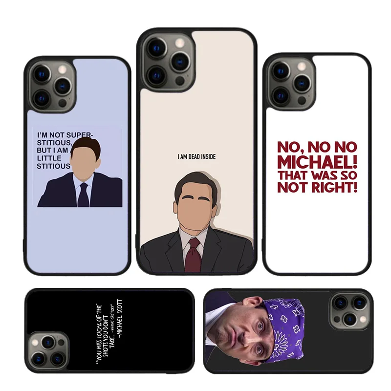 Michael Scott The Office Funny Humor phone Case For iPhone 16 15 14 Plus 12 mini 13 11 Pro XR XS Max cover coque