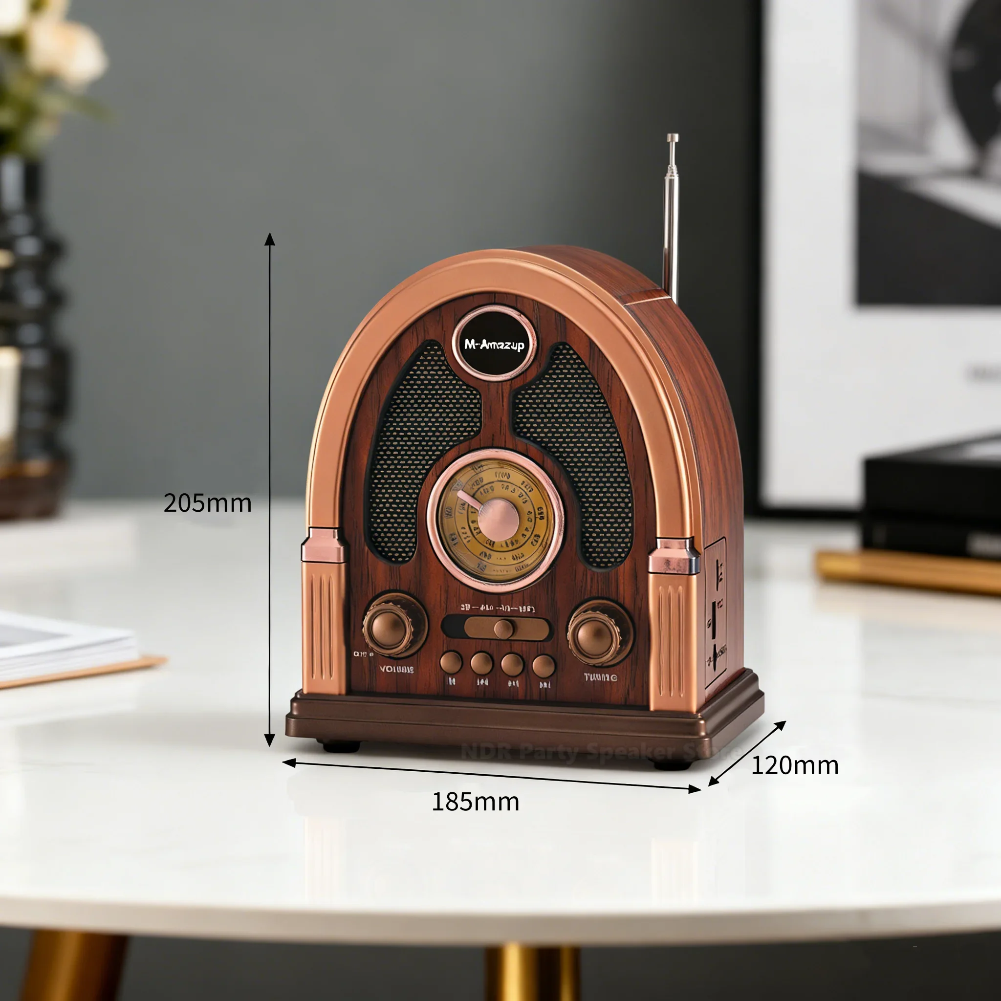 Vintage Retro Bluetooth Radio, Multifunctional AM/FM/SW Radio with Wireless Speaker, USB/TF Card & TWS Stereo for Home Decor