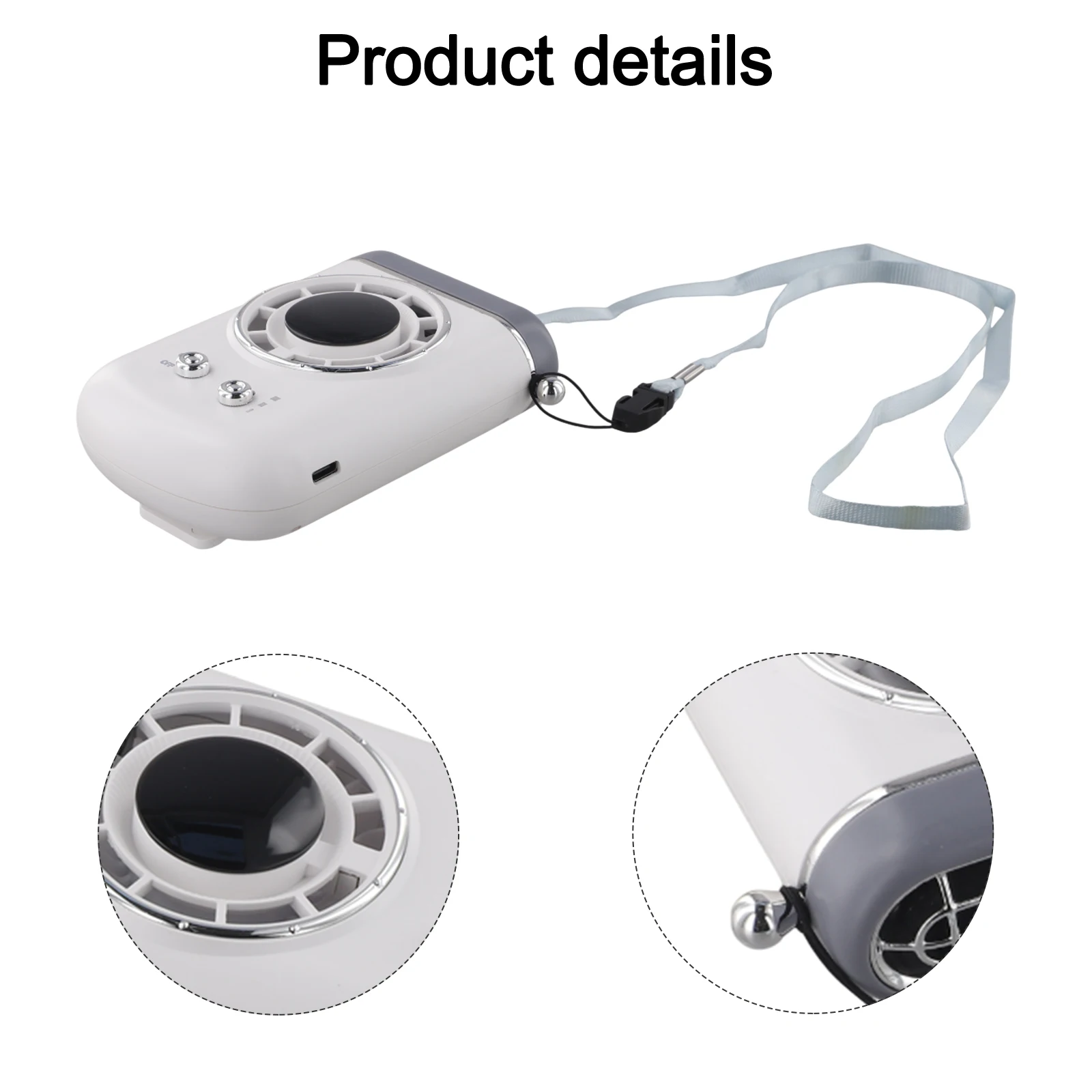 Comfortable Cooling Wearable Fan Portable Cooling Fan Waist Fan White Adaptable Usage Long-lasting Life Comfortable