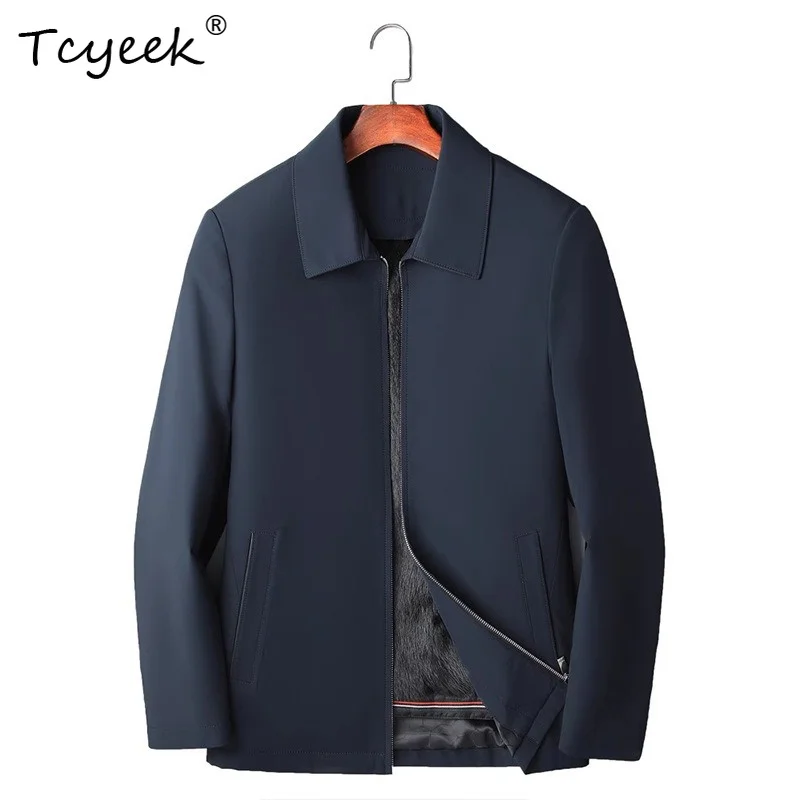 Tcyeek Mink Fur Coat Winter Jacket Men High Quality Whole Mink Liner Detachable Men's Parka Clothes Mens Fur Jacket Coat Roupas