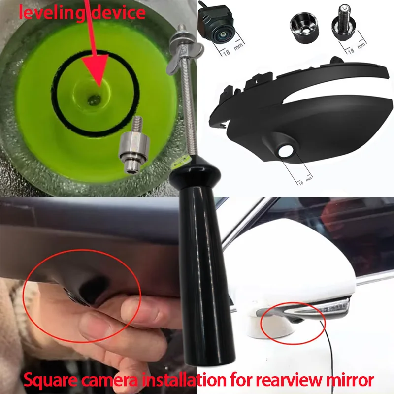 Car Panoramic Image System 360 Camera 3D AHD 1080P 720P 4Square Cameras for Android Screen 360App Accessories with Drilling Tool