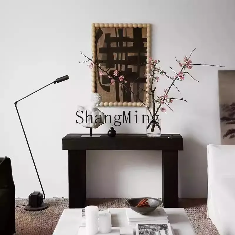 

Стол для прихожей SM Household Hotel, консольный стол для коридора, стол для входной зоны, стол из массива карбонизированного черного дерева