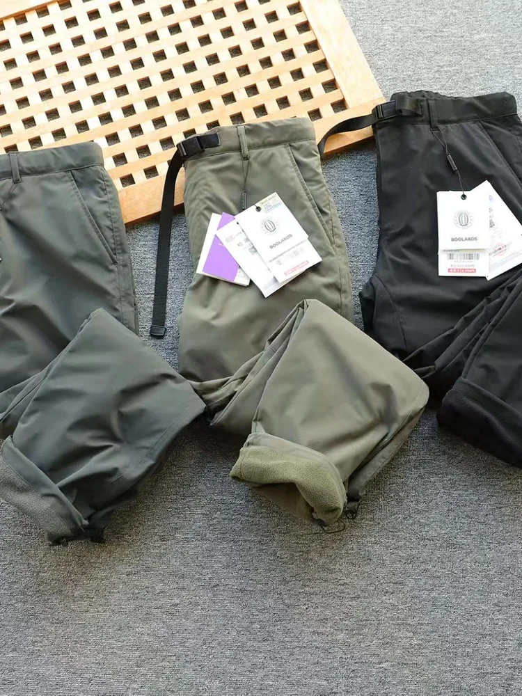 

Thiened Fce Outdoor Men's Casual Pants Windproof Waterproof Skiing Trousers Cargo Pants Straight Leg Zipper Fly Regular Fit