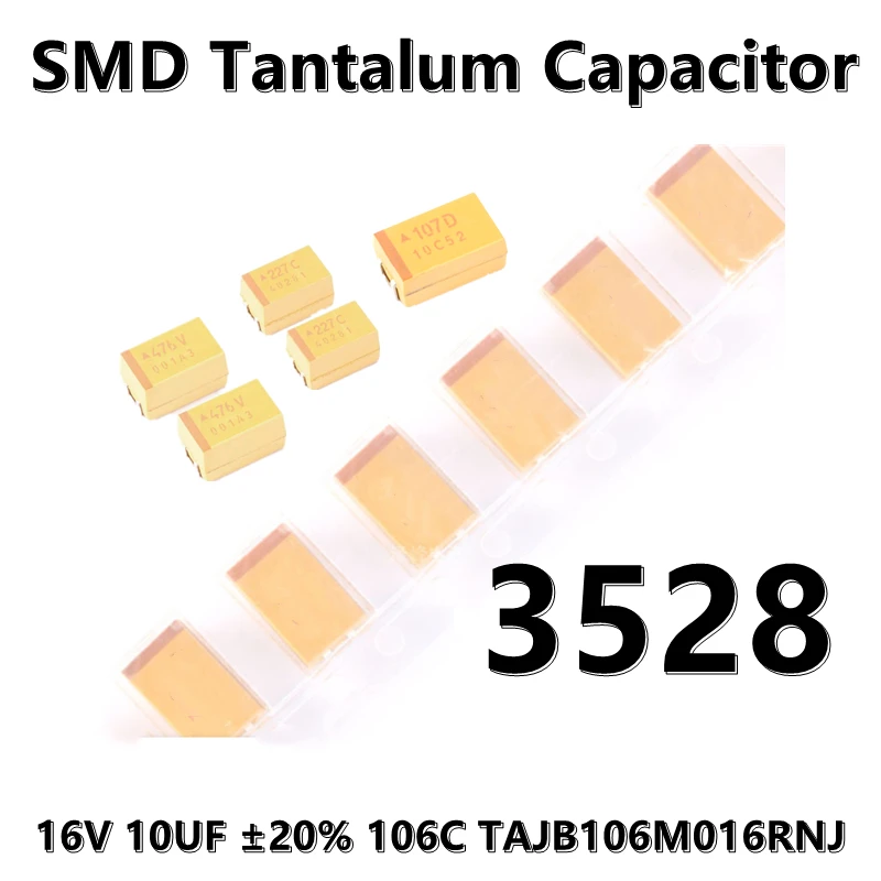 (5pcs) 3528 (Type B) 16V 10UF ±20% 106C TAJB106M016RNJ 1210 SMD tantalum capacitor