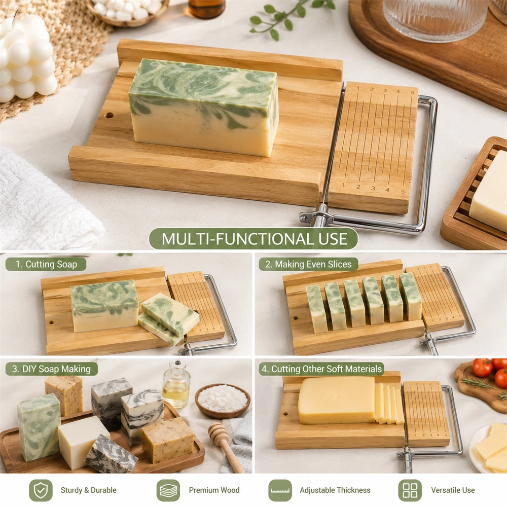 Wooden Soap Cutter with Stainl - огляд і ціна Soap Making Starter Kit
