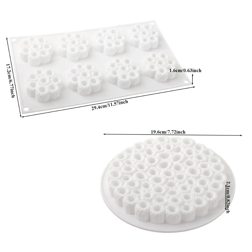 1/8 Cells 3D Raspberry Silicone Mold Food-Grade Silicone Heat-Resistant Dessert Baking Tools DIY Reusable Pudding Mould view 3