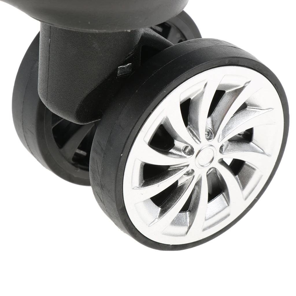 

Trolley Mute Swivel Wheels Black PVC Suitcase Caster Rollers Universal Accessory for Bags