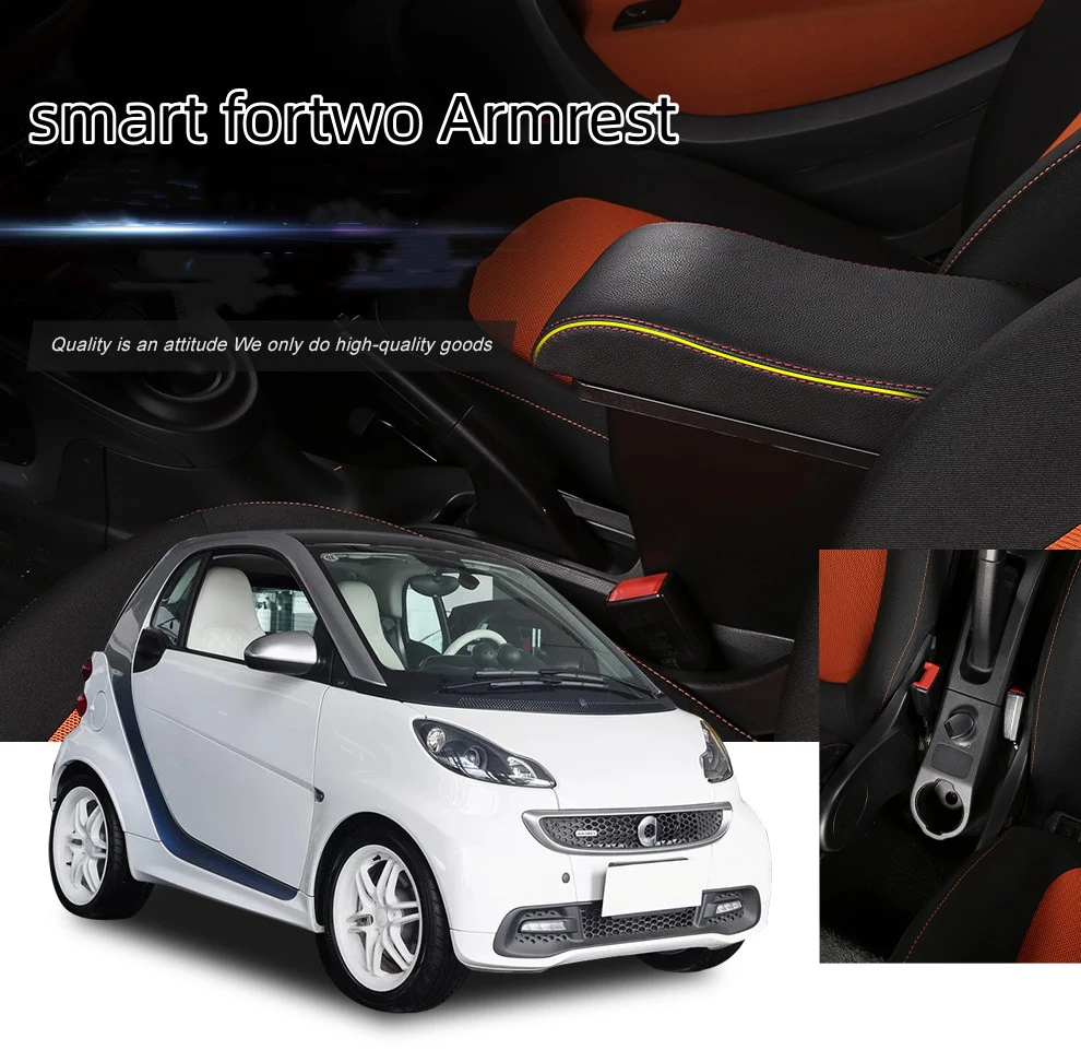 For smart fortwo Armrest For smart forfour Car Armrest box Retrofit parts Interior Storage box 3USB Simple use car accessories