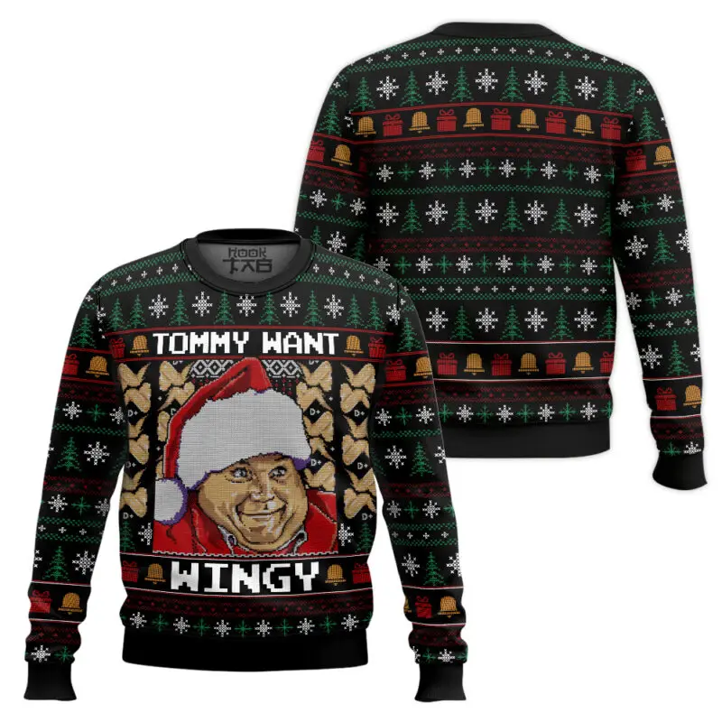 

Tommy Want Wingy Chris Farley Ugly Рождественский свитер Забавный пуловер для праздничной вечеринки Свитер оверсайз для мужчин и женщин Рождественский подарок 2026