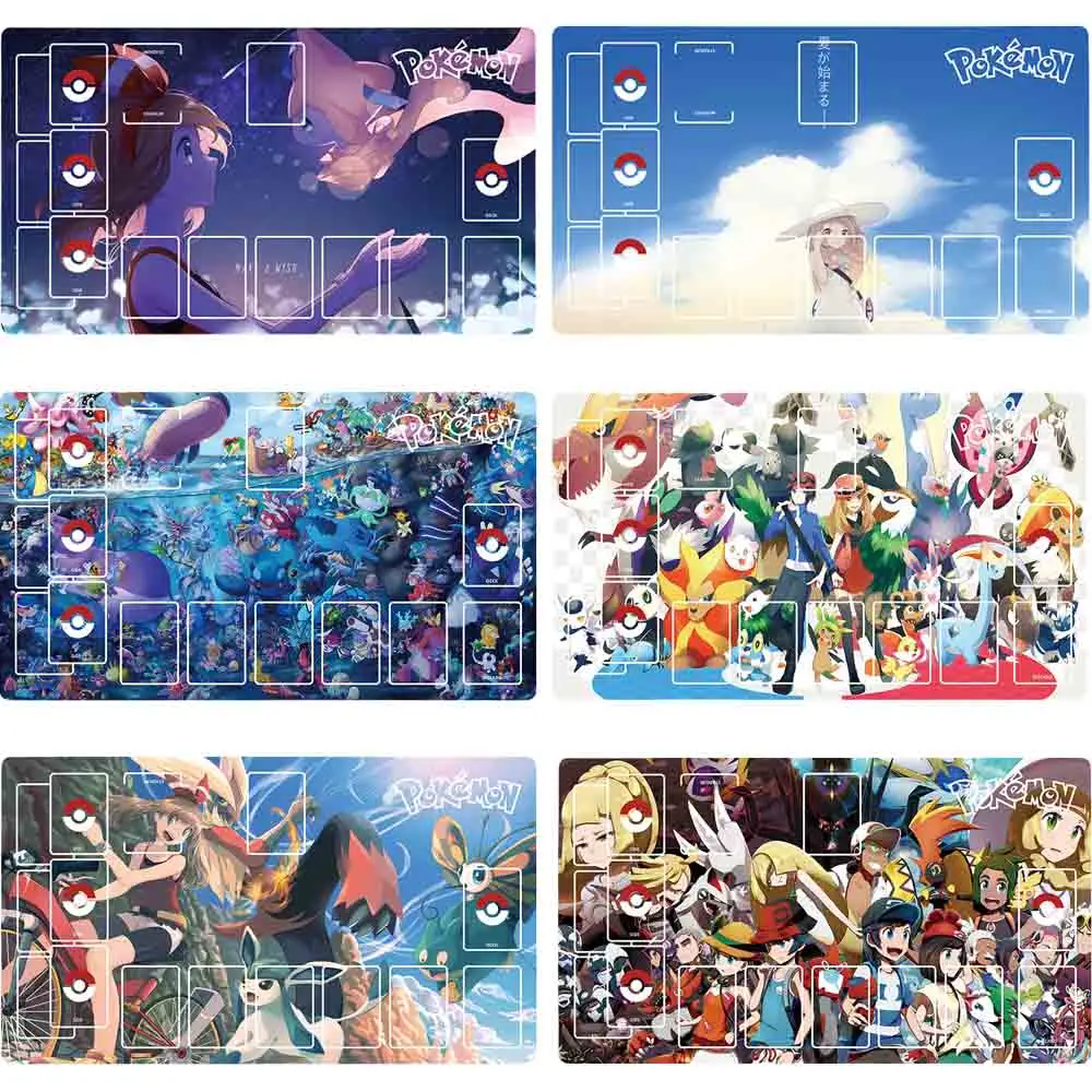 Pokemon Ptcg Card Mat Marnie Lillie Mewtwo 60X35Cm Dedicated Game Card Battle Duel Board Anime Characters Card Pad