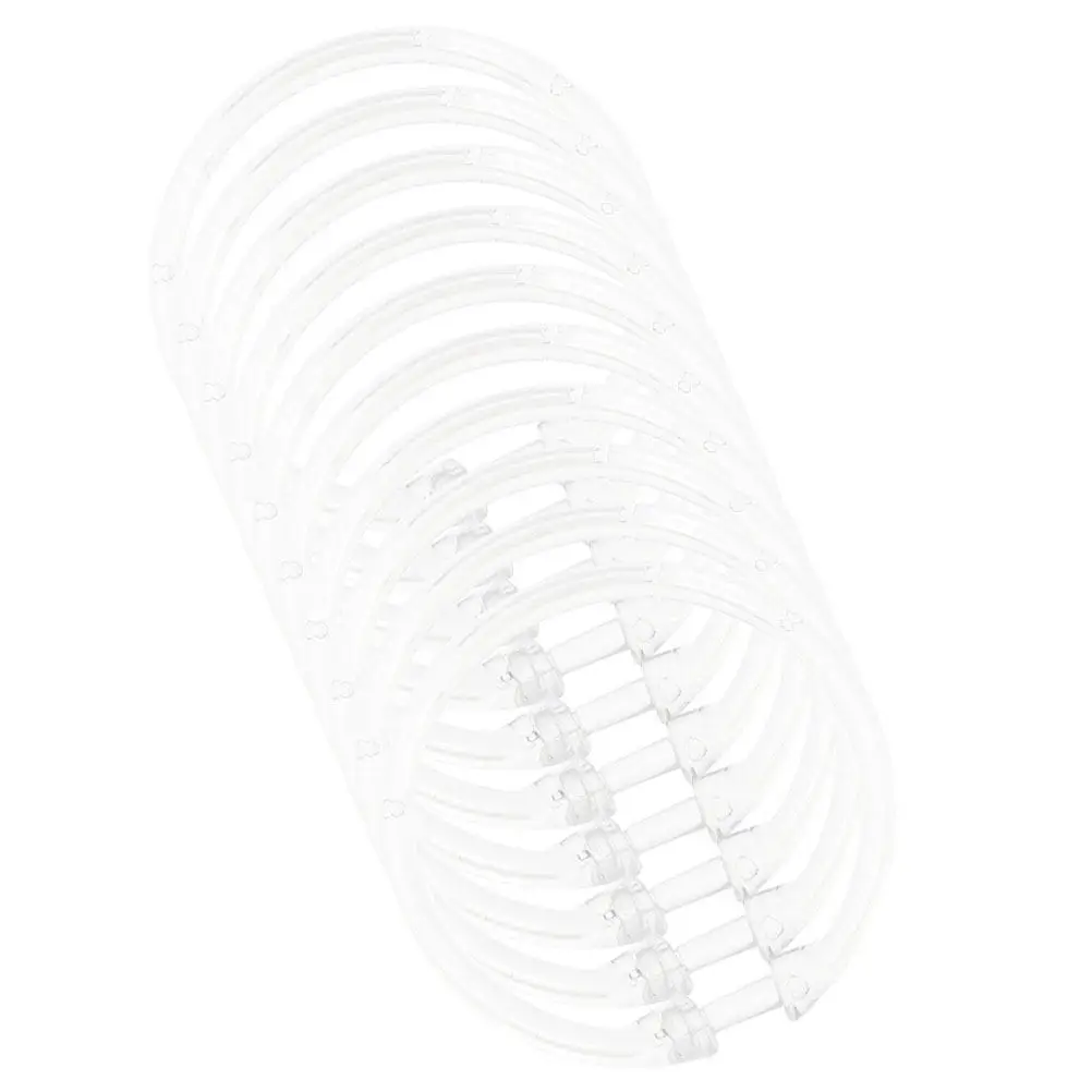 10Pcs Acrylic Curtain Rings Clear Shower Hooks Round Decorative Shower Curtain Hanging Rings Bath Drape Loops for Rod