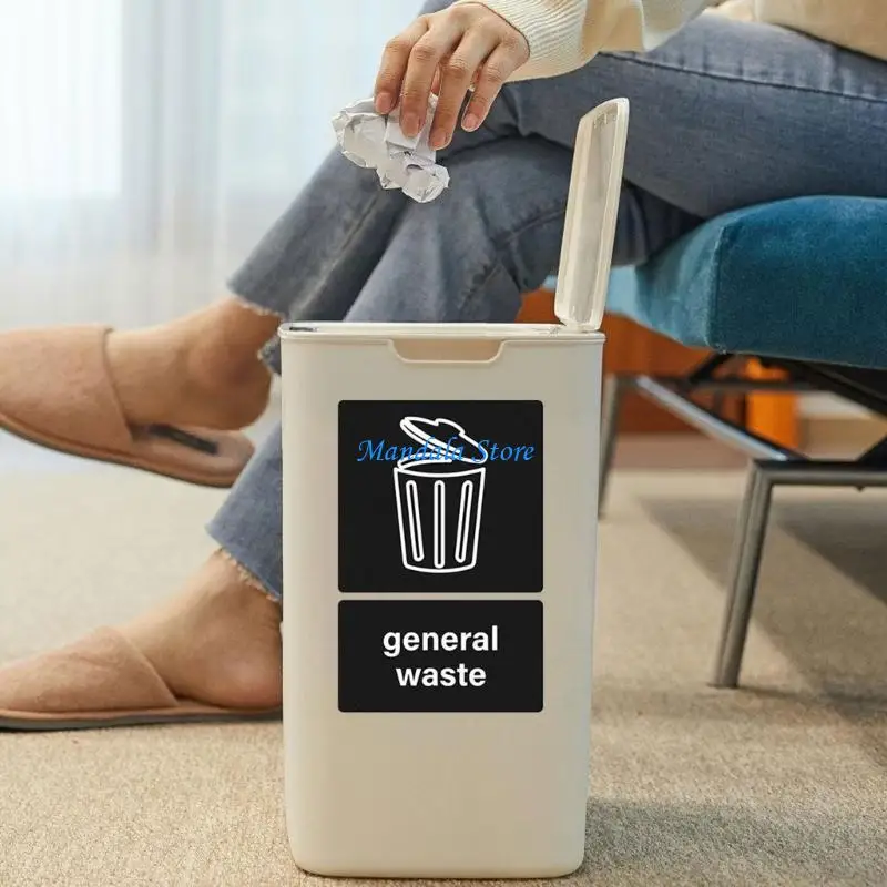 

U2JC Environmental Sorting Decals 10Pcs Recycle Stickers for Trash Disposal