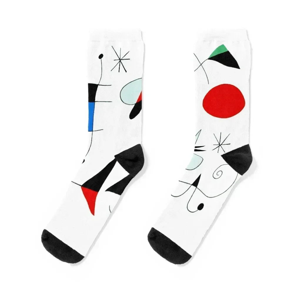 Joan Miró Abstract Surrealism Figure, Dogs, Birds Socks Lots sport Boy Socks Women's