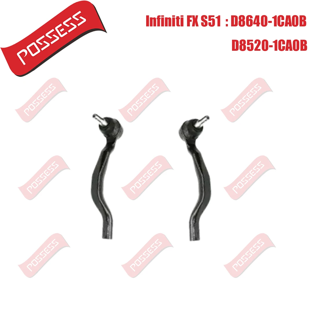 A Pair of Front Axle Outer Steering Tie Rod Ends Ball Joint For Infiniti FX S51 FX35 FX37 FX45 FX50 2008-2013,D8640-1CA0B