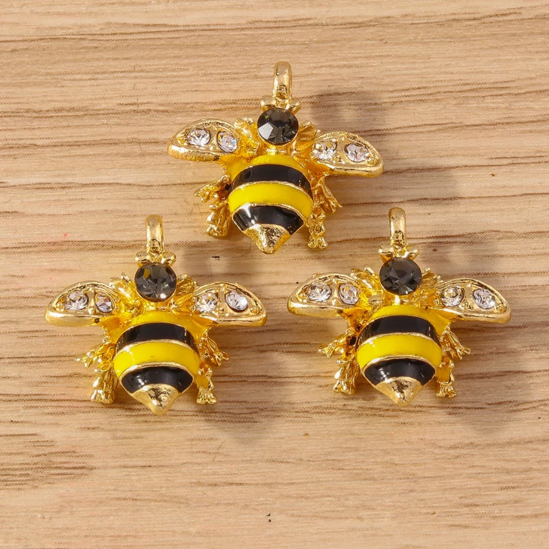 10pcs Mix Cartoon Colorful Enamel Animal Bee Charms for Jewelry Making Earrings Bracelet Pendants Necklace DIY Crafts Supplies