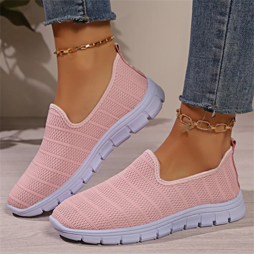 Women Flat Slip on White Shoes Woman Lightweight White Sneakers Summer Autumn Casual Chaussures Femme Basket Flats Shoes