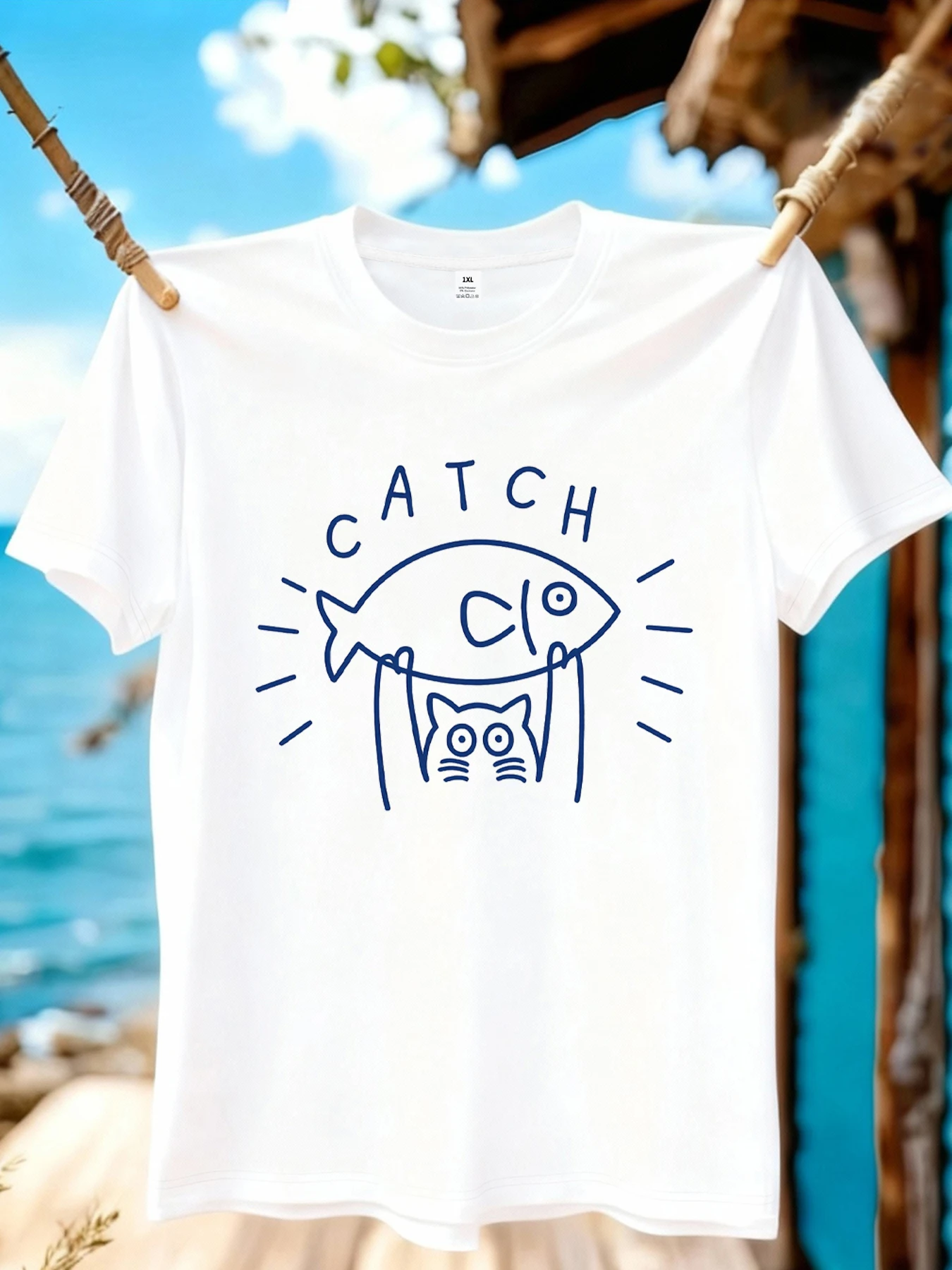 

【WZM10852】Женская футболка больших размеров с креативным принтом кошки, круглым вырезом, летняя, повседневная, с короткими рукавами, в уличном стиле, универсальная.