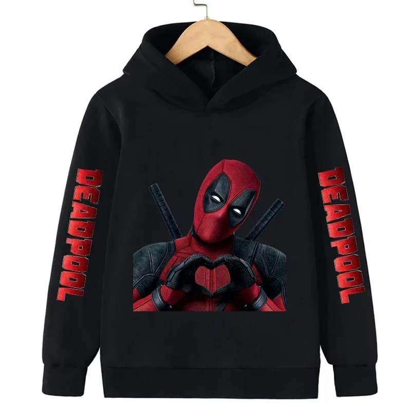 

Autumn Winter Deadpool Print Children Hoodies Boy Girl New Fashion Pullover Clothing Cartoons Casual Kid Tops Warm Sweatshirts
