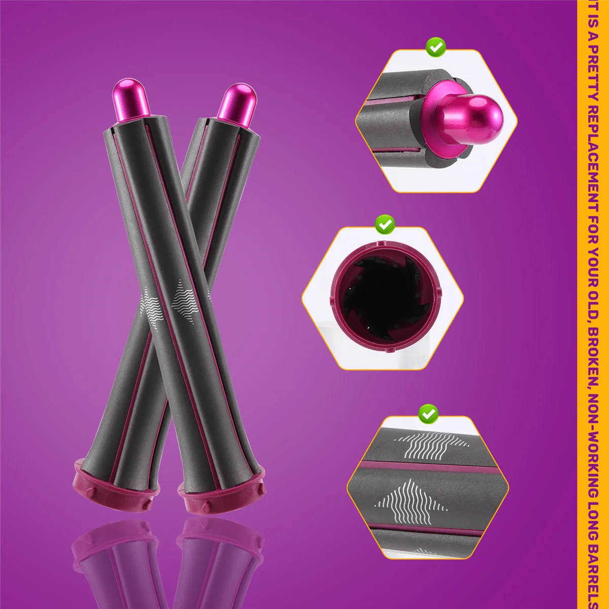 Фен с длинными бочками, автоматическая завивка для Dyson Airwrap, длинные локоны, фен, инструмент для стайлера воздуха, 2 шт._A66K