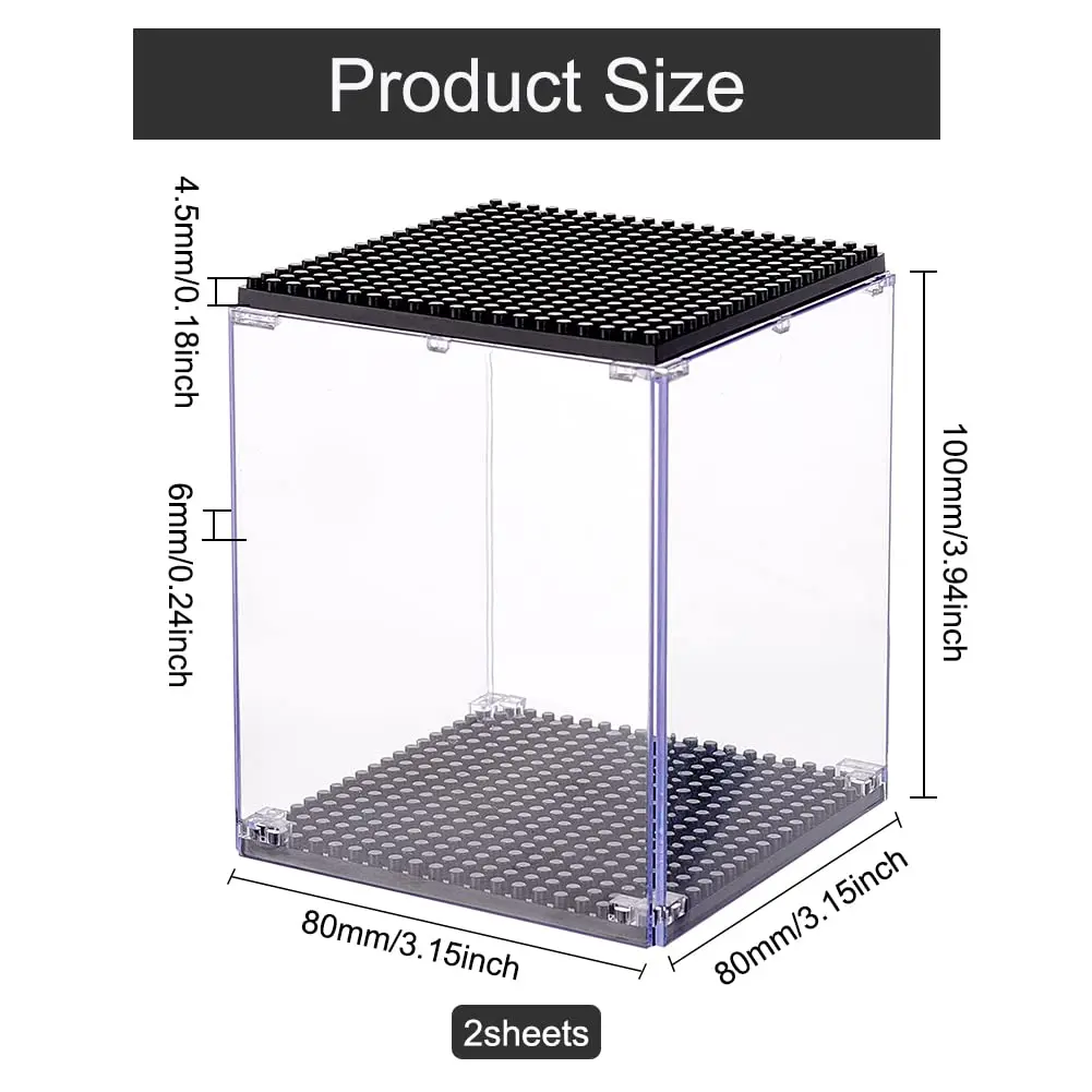 Acrylic Stackable Model Display Case Minifigures Building Block Display Box Dustproof Showcase for Minifigures Figure