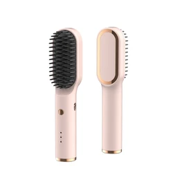 Hair Comb USB Rechargeable 5000mah  No Cable Brushes Wireless Electric Iron Portable Hair Straighten Comb